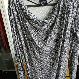 Knee length dress with a black and white print